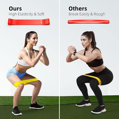 Resistance Bands Set, 5 Exercise Bands (10-45lbs) for Women & Men, Stretch Bands for booty
